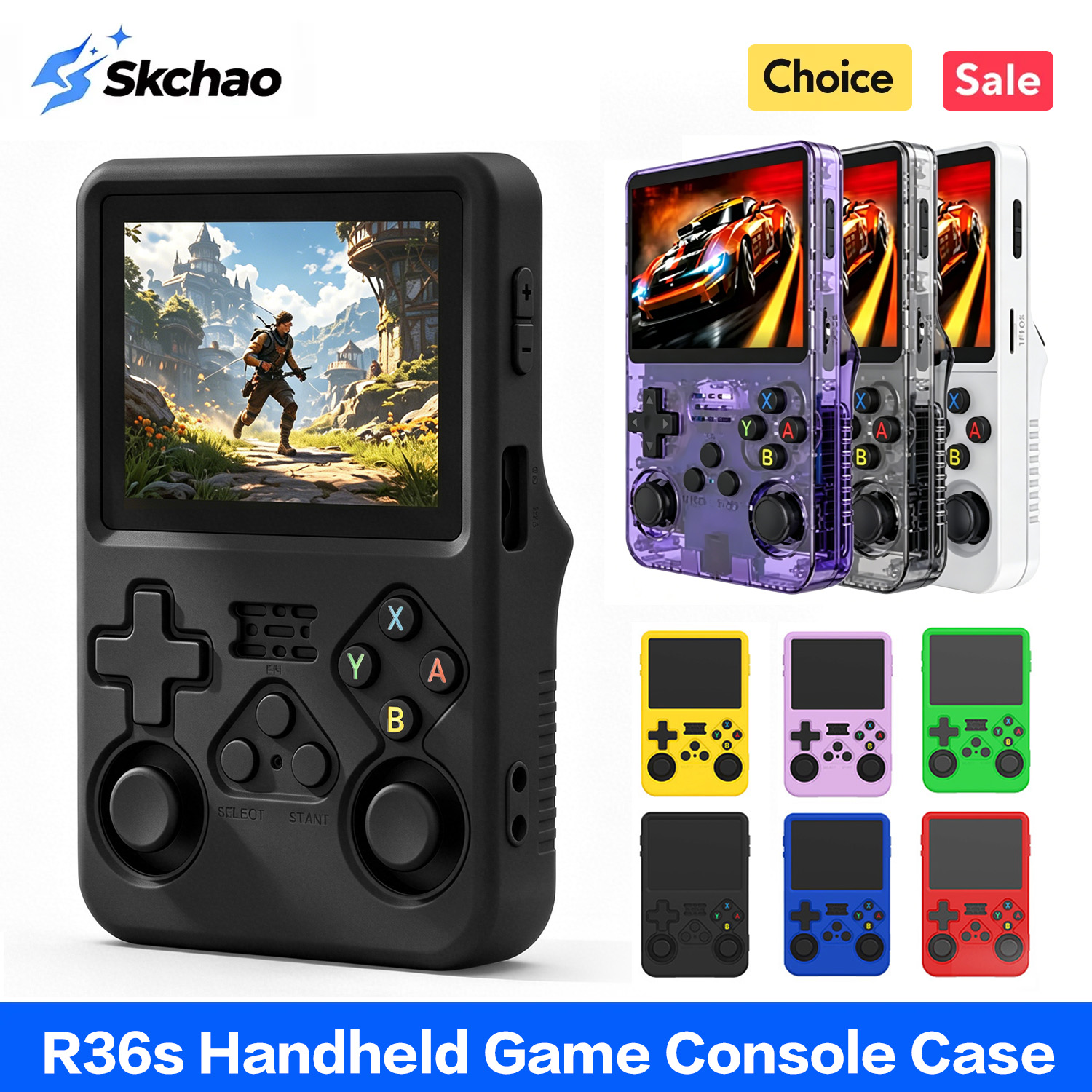 Retro Handheld Game Console R36S - Étui de protection R36s pour R36S,