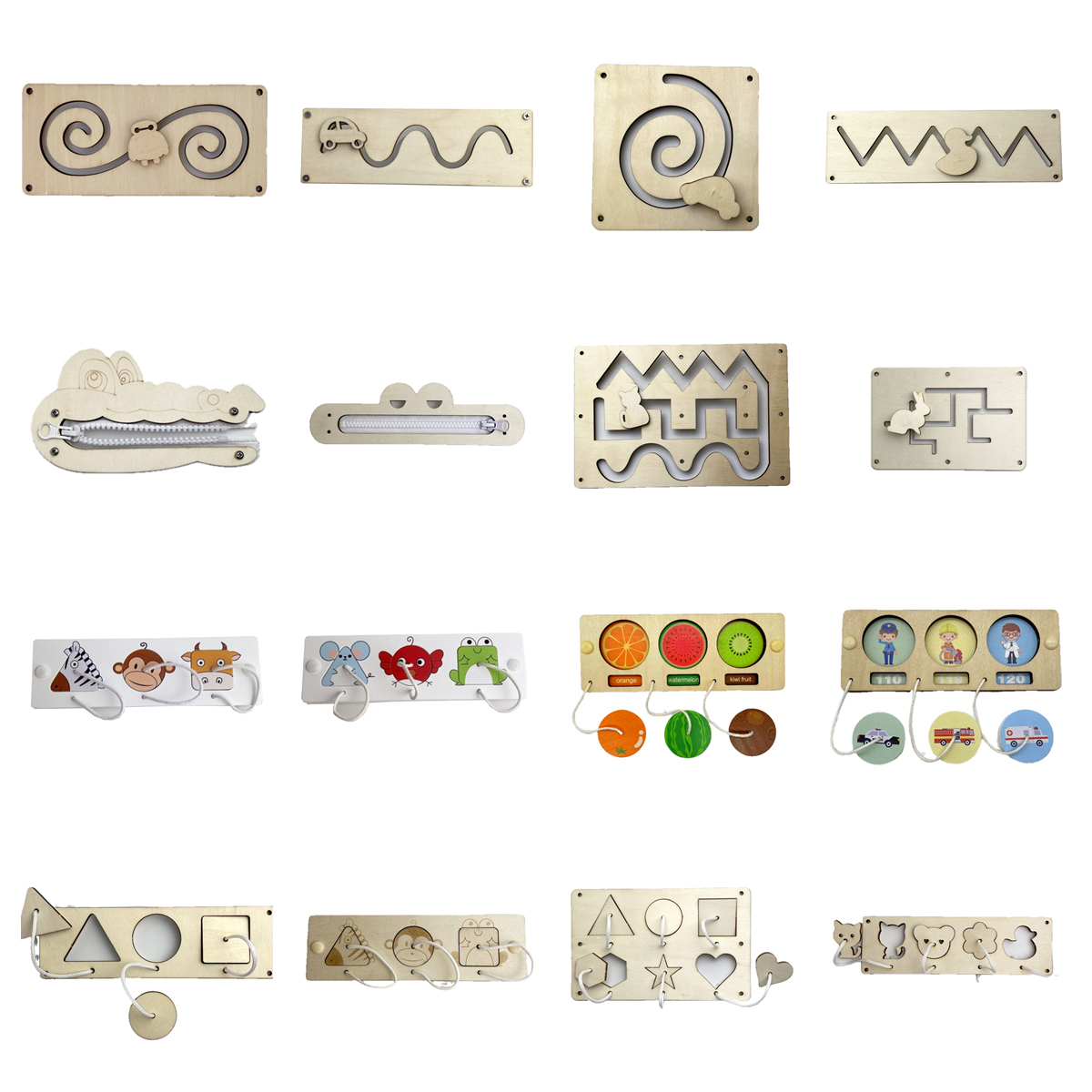 Montessori Wooden Busy Board Toddler - Planche de Bricolage Montessori en Bois