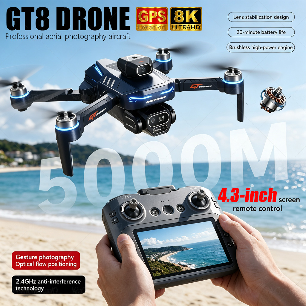 NOUVEAU Drone RC GT8 HD 4K Pro - Fpv Brushless Rc Drone 4K avis et prix