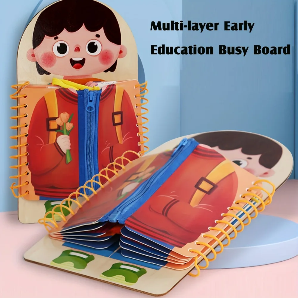 Planche occupée en bois multic - Montessori Wooden Busy Board Toddler avis et prix